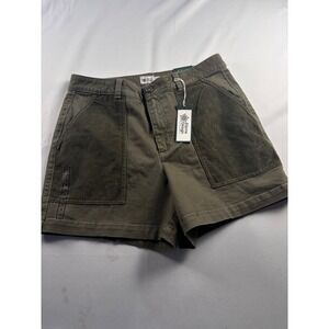 Alpine Design Olive Green Fabric Corduroy Patch Pocket Short Women 10 NWT
